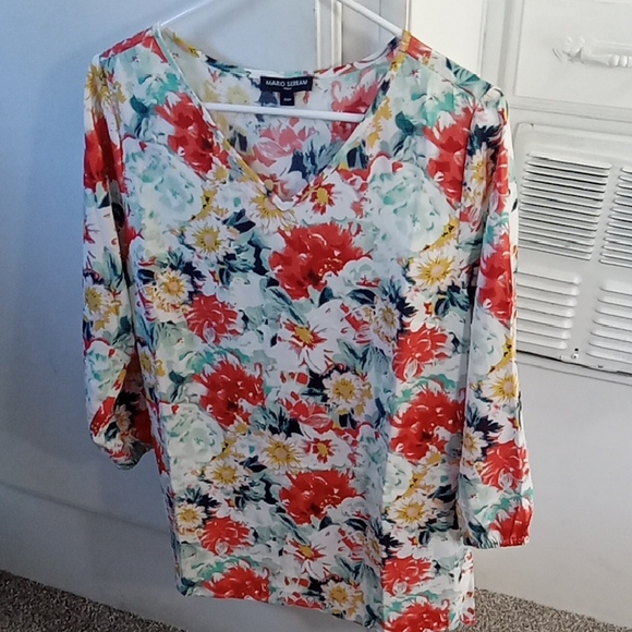 Mario Serrani Floral Blouse - Red and Yellow - Picture 1 of 4